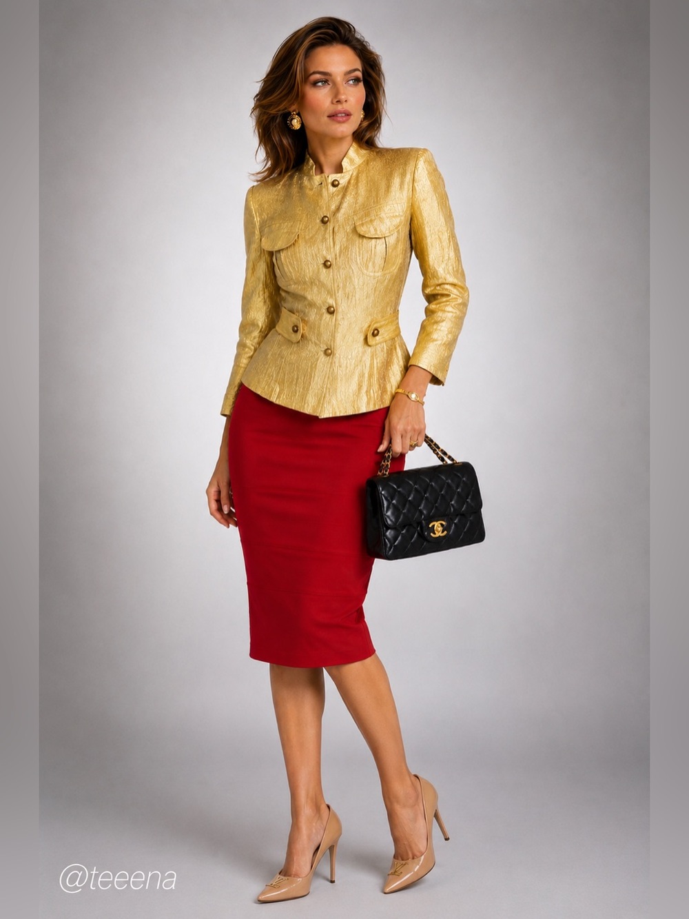 Earl Rutenberg Gold Metallic Safari Jacket Blazer NWT USA  3 sizes available